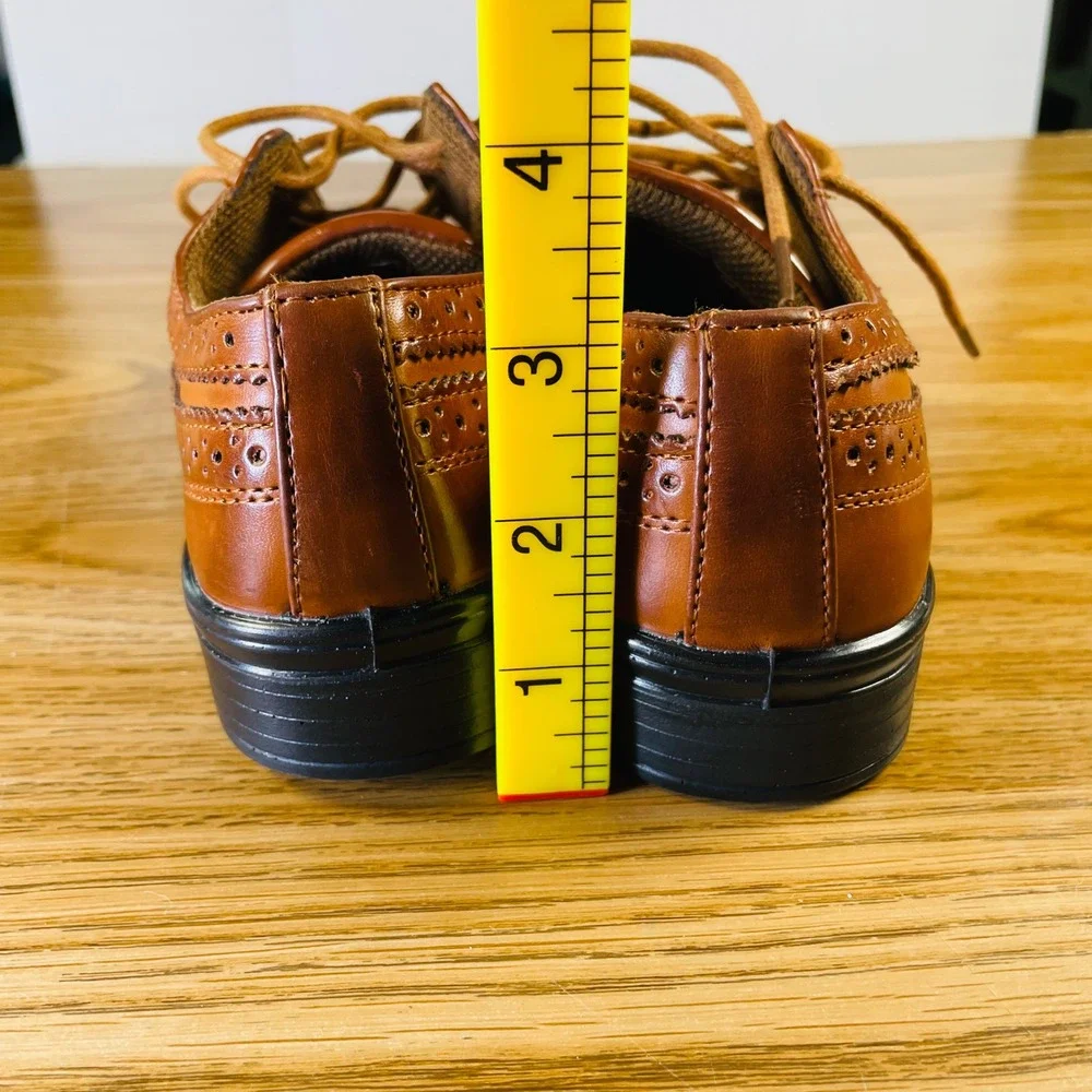 Deer Stags ACE Brown Leather Oxford Shoes‎ Boys 13M Dress Wingtip Brogue
